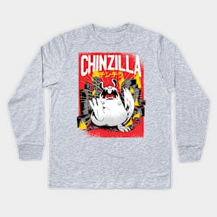 Godzilla "Chinzilla" Classic Movie Parody Kids Long Sleeve T-Shirt